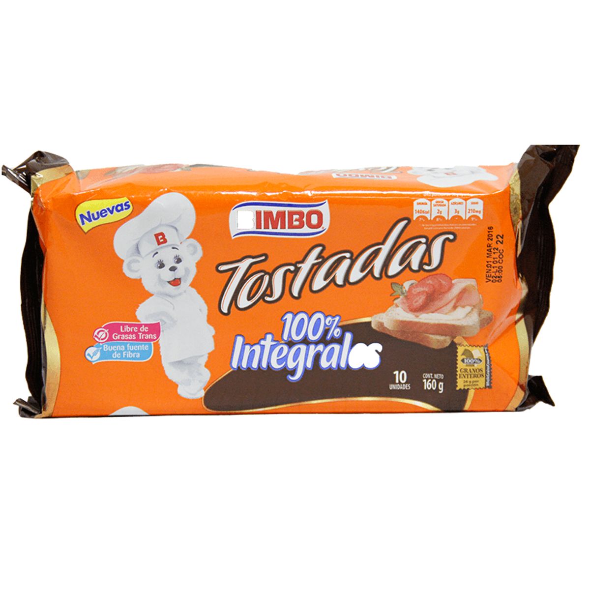 BIMBO - Bimbo Tostadas 100% Integrales X160 Gr