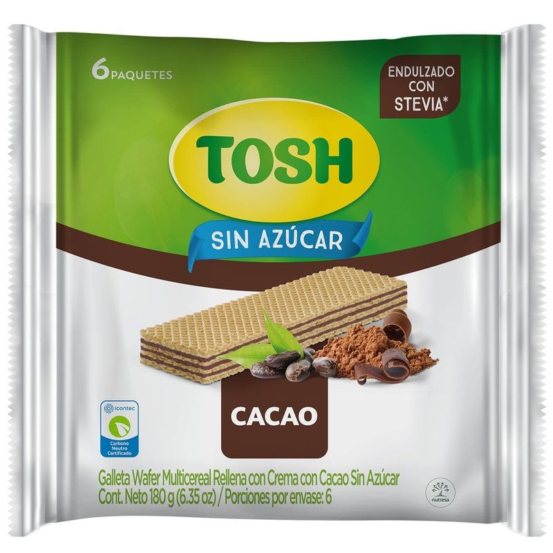 TOSH - Galleta Tosh Wafer Cacao 6 X 180G