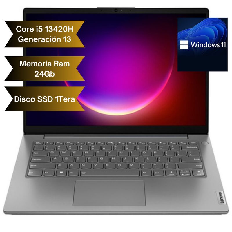 LENOVO - Portatil Lenovo Intel Core i5 13420H - Ram 24Gb - SSD 1TB - Win 11 - 14" FHD.