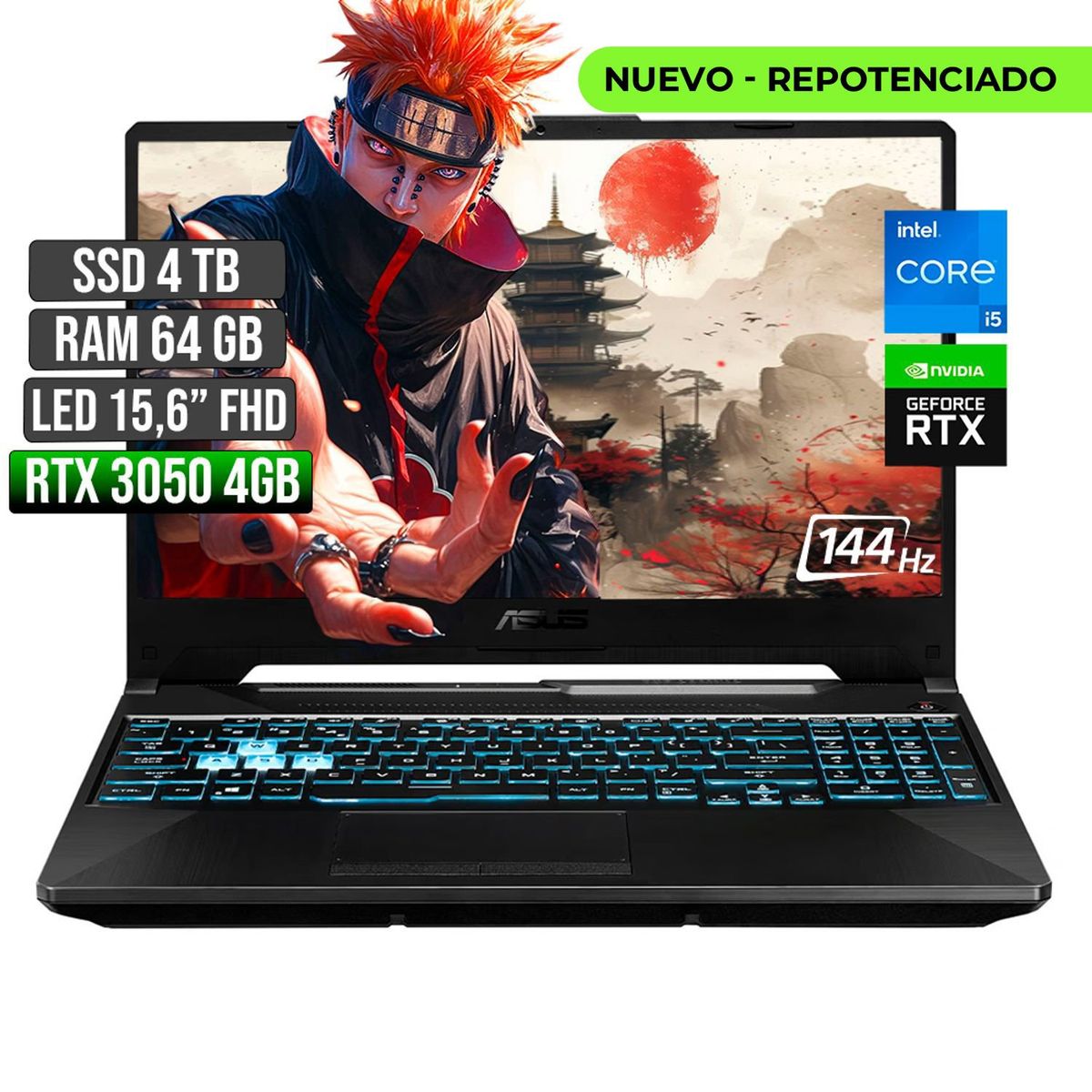 ASUS - ASUS TUF INTEL CORE I5-12500H RTX 3050 4GB SSD 4TB RAM 64GB LED 15,6 FHD 144Hz