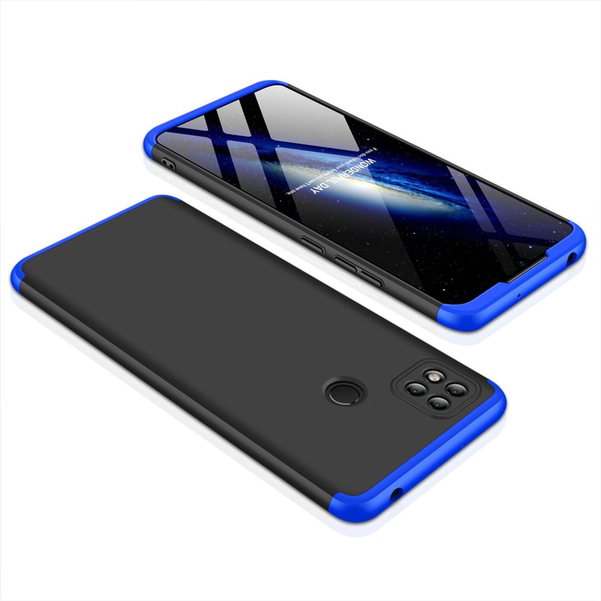 GENERICO - Funda Carcasa Estuche Protector Para Redmi 9C Negro con Azul
