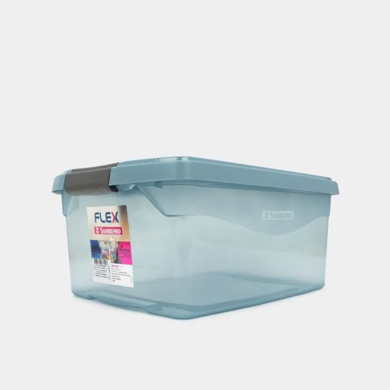 SANREMO - Caja Organizadora De Plastico 6L Azul Traslúcido Sanremo