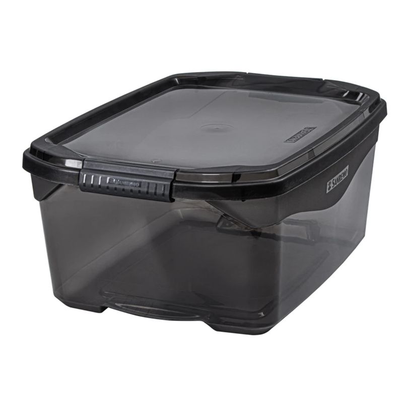 SANREMO - Caja Organizadora De Plastico 20L Negro Traslúcido Sanremo