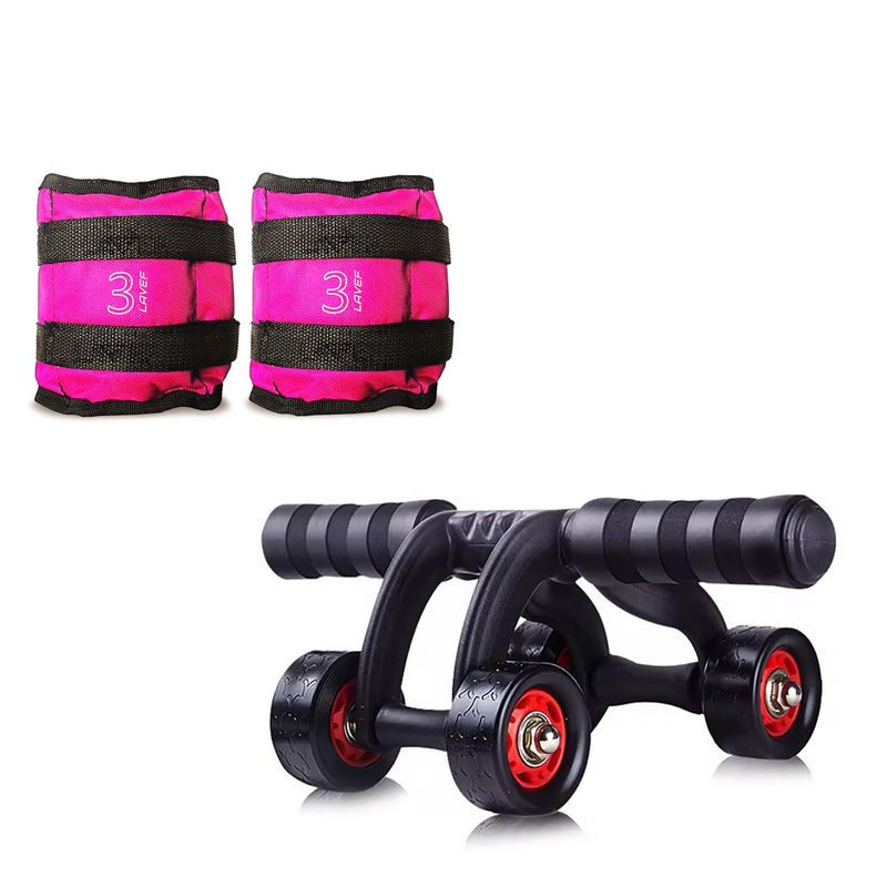 LAVEF - Rueda Abdominal Y Tobilleras 3k 6 Libras Deporte-fitness