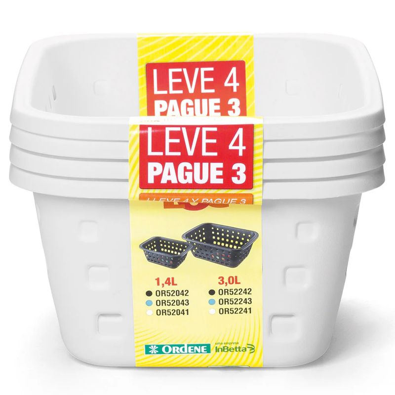 ORDENE - Juego De Canastos Blanco 14Lt  Lleve 4 Pague 3 Ordene