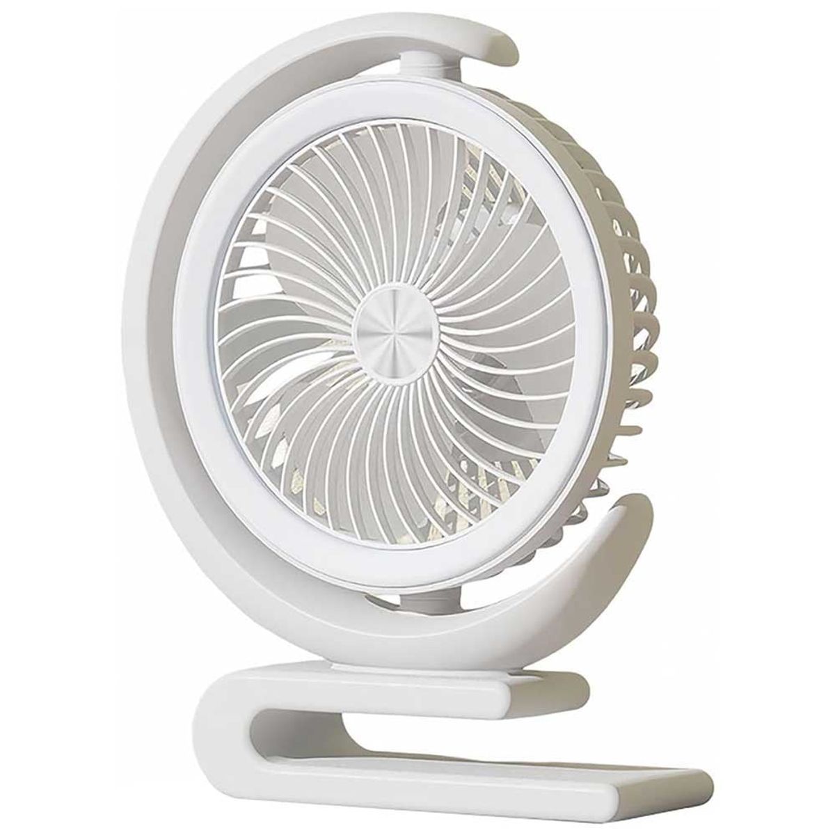 ONE PIXEL - Ventilador Recargable Portátil Personal Con Luz LED Curvo Giratorio
