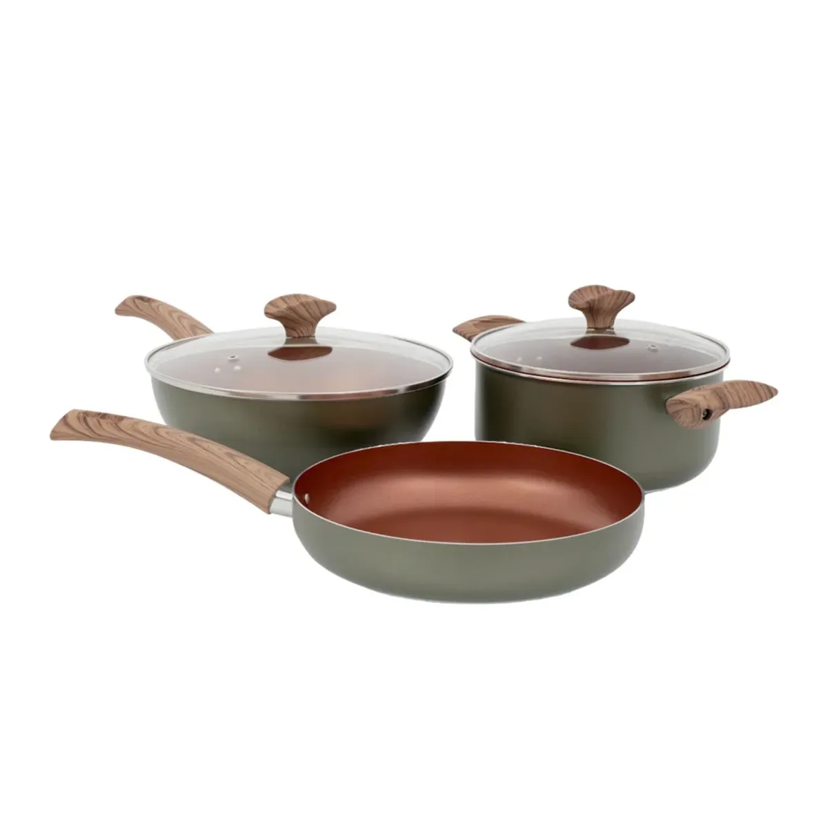 UNIVERSAL - Bateria de Olla Universal 5 Piezas L49051 Verde Cuarzo