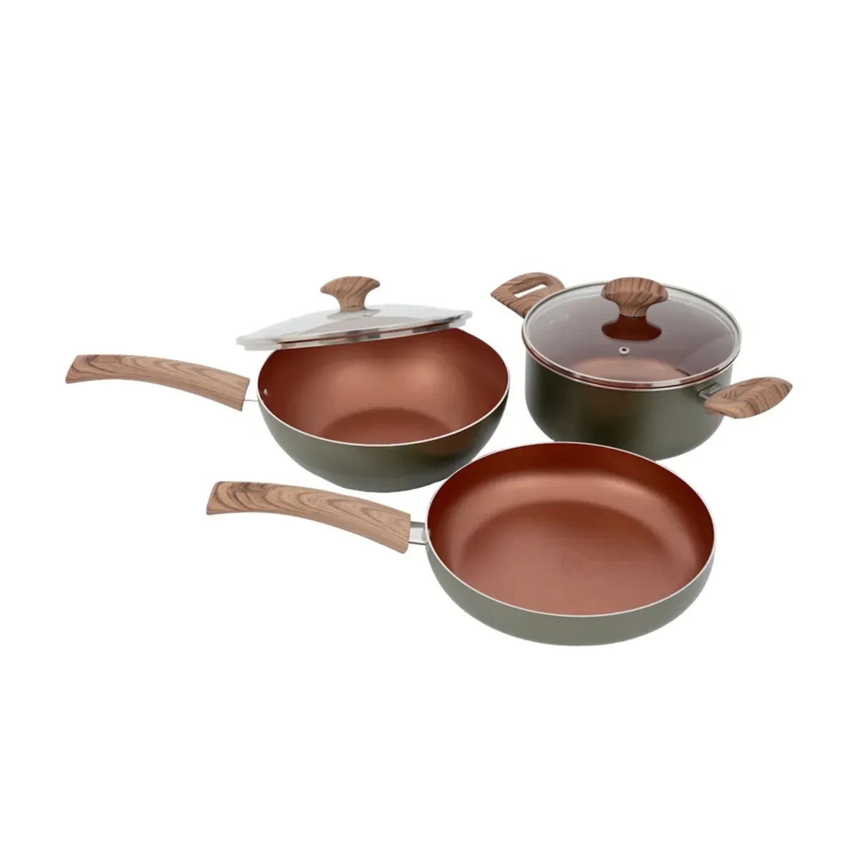 UNIVERSAL - Bateria de Olla Universal 5 Piezas L49051 Verde Cuarzo