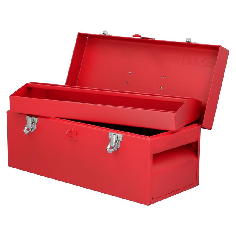 URREA - Caja portaherramientas metálica roja 17 x 7 x 7