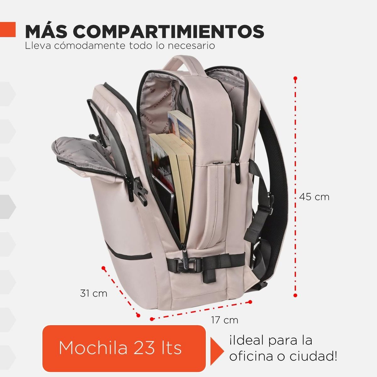 LINKON - Morral Bolso Viajero Portátil 23 lt Hardley Nylon Balístico