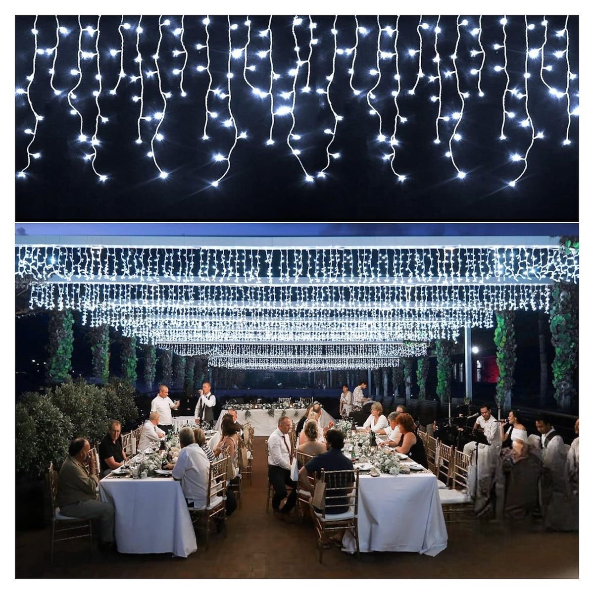 MULTIPLACE COLOMBIA - Cortina de Luces de navidad decorativas para interiores 600X100 CM