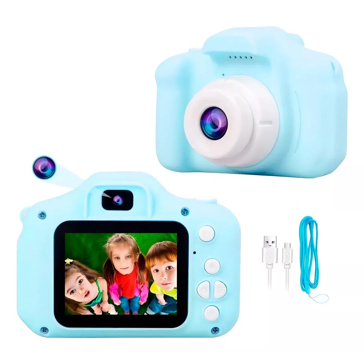 GENERICO - Camara Niños 1080p Fotos Video Juegos Recargable azul