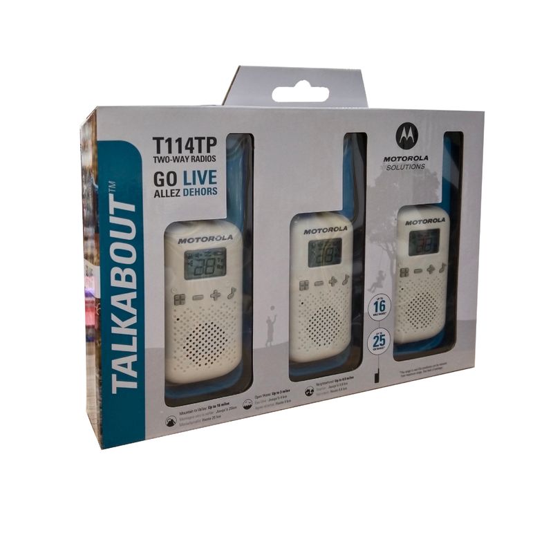 MOTOROLA - Motorola Solutions Talkabout T114tp White/blue 16 Mile 2 Way