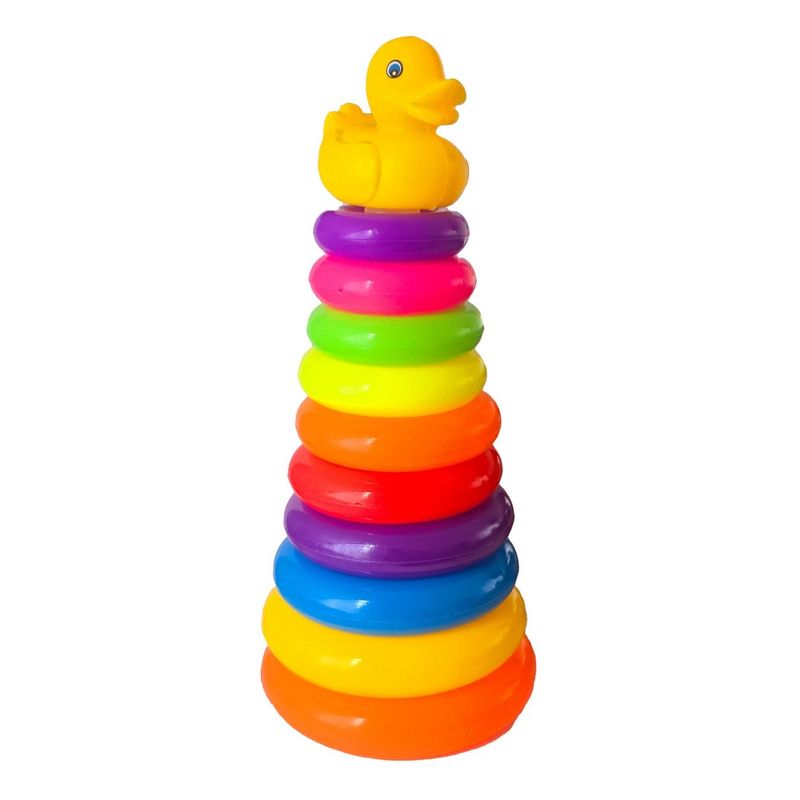 GENERICO - Juego Torre De Aros Para Encaje Pato Para Motricidad De Bebe