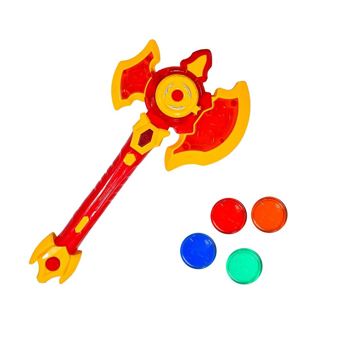 GENERICO - Juguete Hacha Lanza Tasos Niños Luces Led Sonidos Disfraz