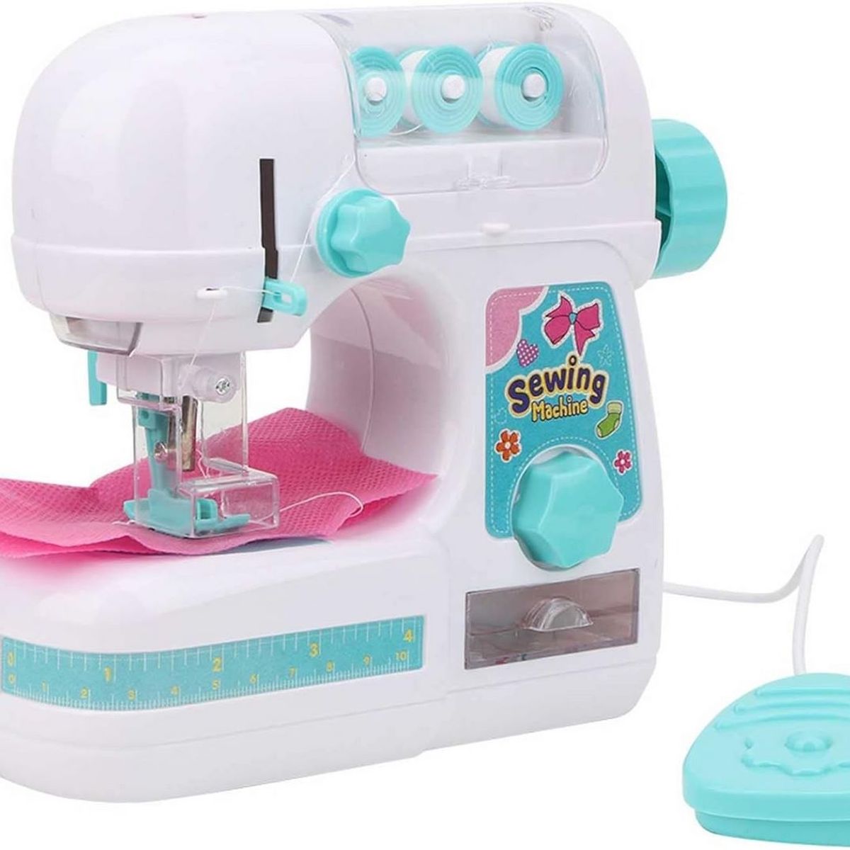 GENERICO - Maquina De Coser Para Niña Con Pedal De Juguete Funcional