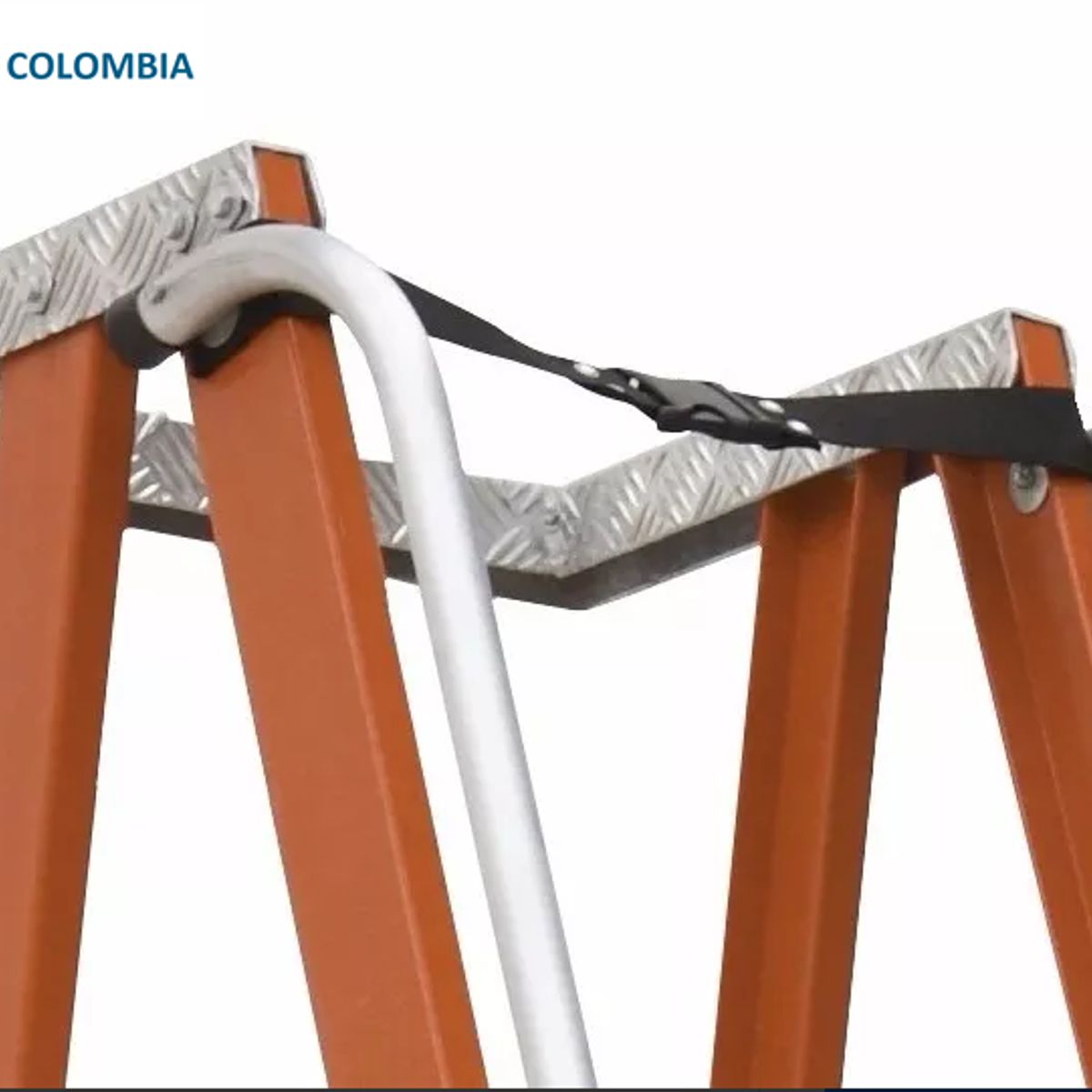 ESCALERAS DE COLOMBIA - Escalera Certificada Tipo Tijera Plataforma En Fibra De Vidrio 3 Pasos / 0.90Cm 136kg