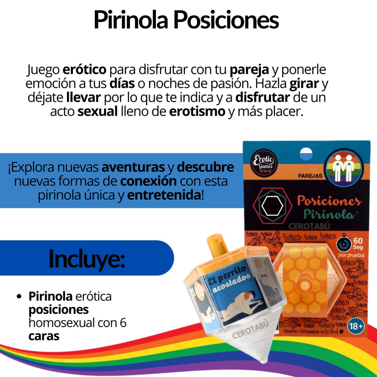 GENERICO - Juego De Mesa Adultos Pirinola Erótica Posiciones Parejas