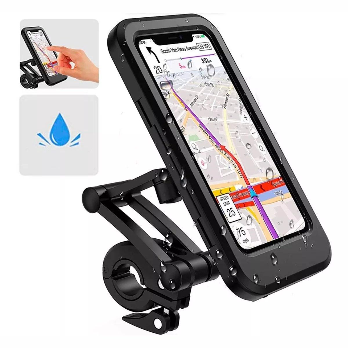 GENERICO - Soporte Celular Moto Bicicleta Estuche Universal Impermeable
