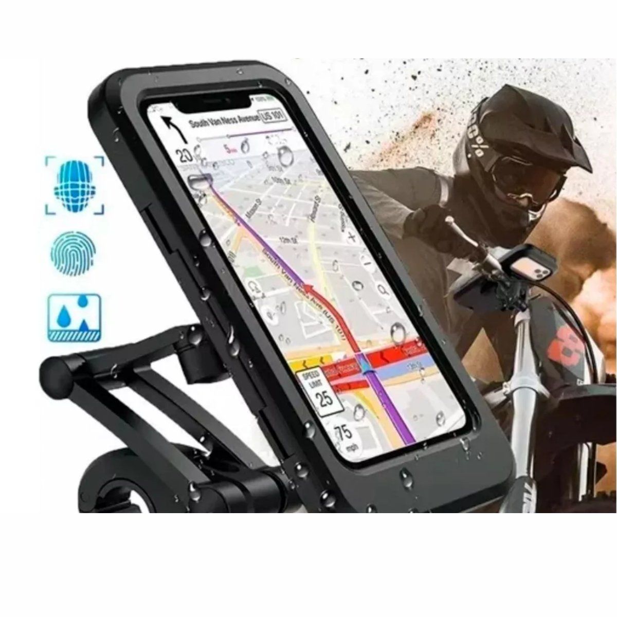 GENERICO - Soporte Celular Moto Bicicleta Estuche Universal Impermeable
