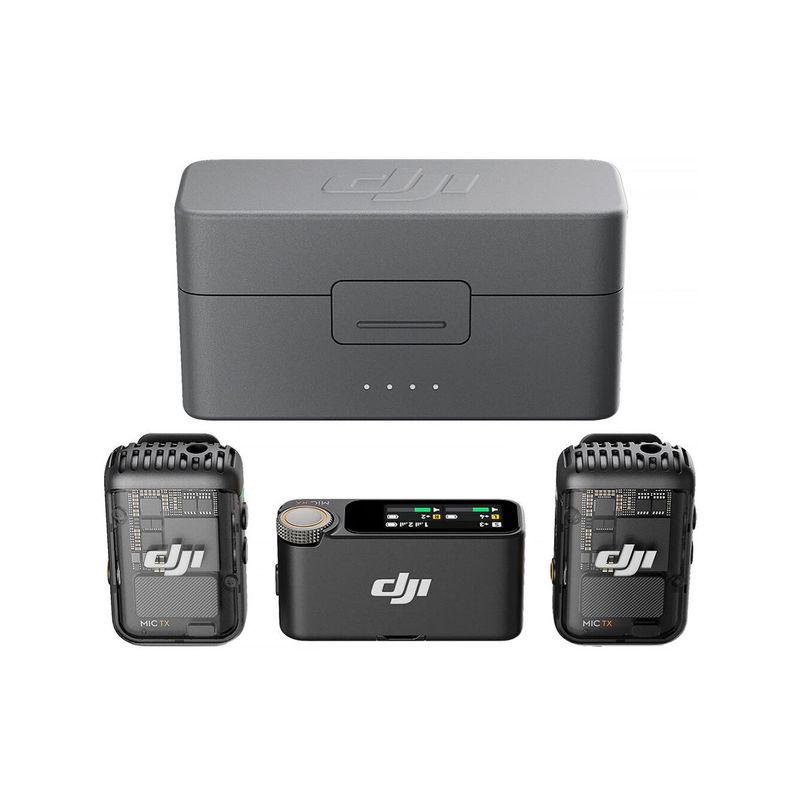 DJI - Micrófono DJI Mic 2 (2 TX + 1 RX + Estuche de Carga)