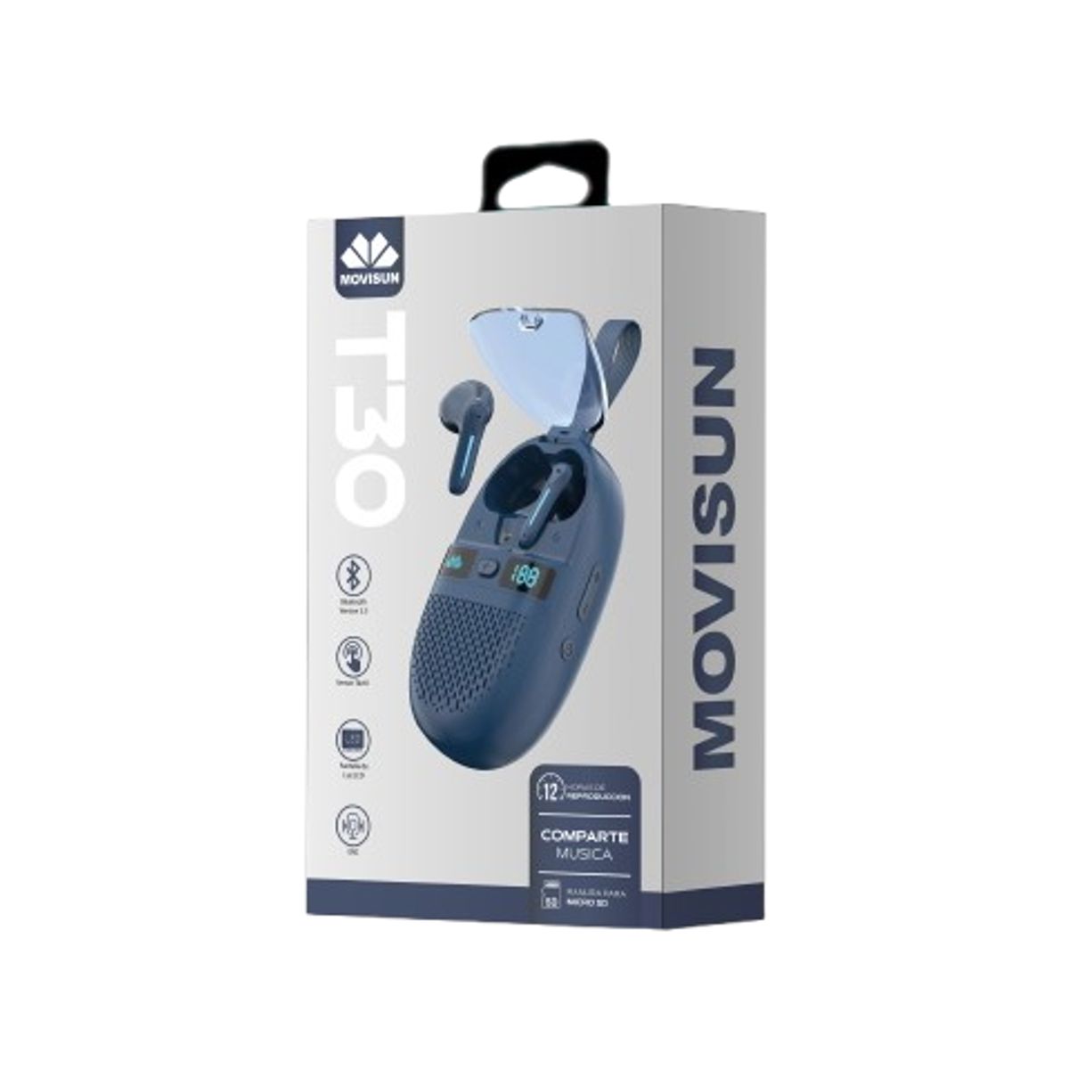 MOVISUN - Audífonos Tws Inalámbricos Movisun T30 Bluetooth Parlante Azul