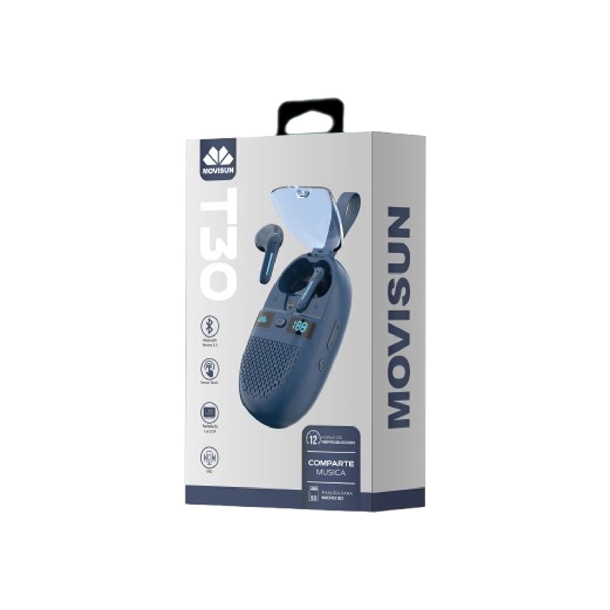 MOVISUN - Audífonos Tws Inalámbricos Movisun T30 Bluetooth Parlante Azul