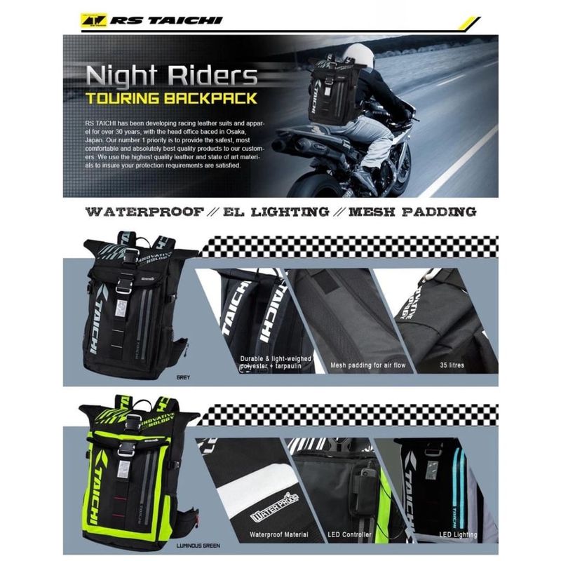 GENERICO - Maleta Taichi Impermeable Para Motociclistas Reflectiva AAA