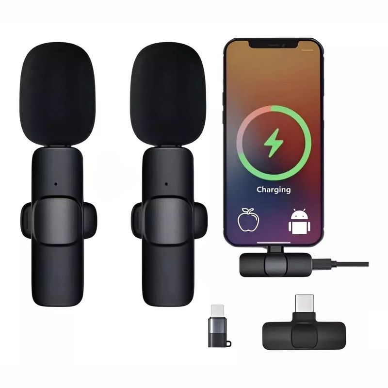 GENERICO - Micrófonos Inalámbricos Solapa 2 En 1 Para iPhone/tipo C