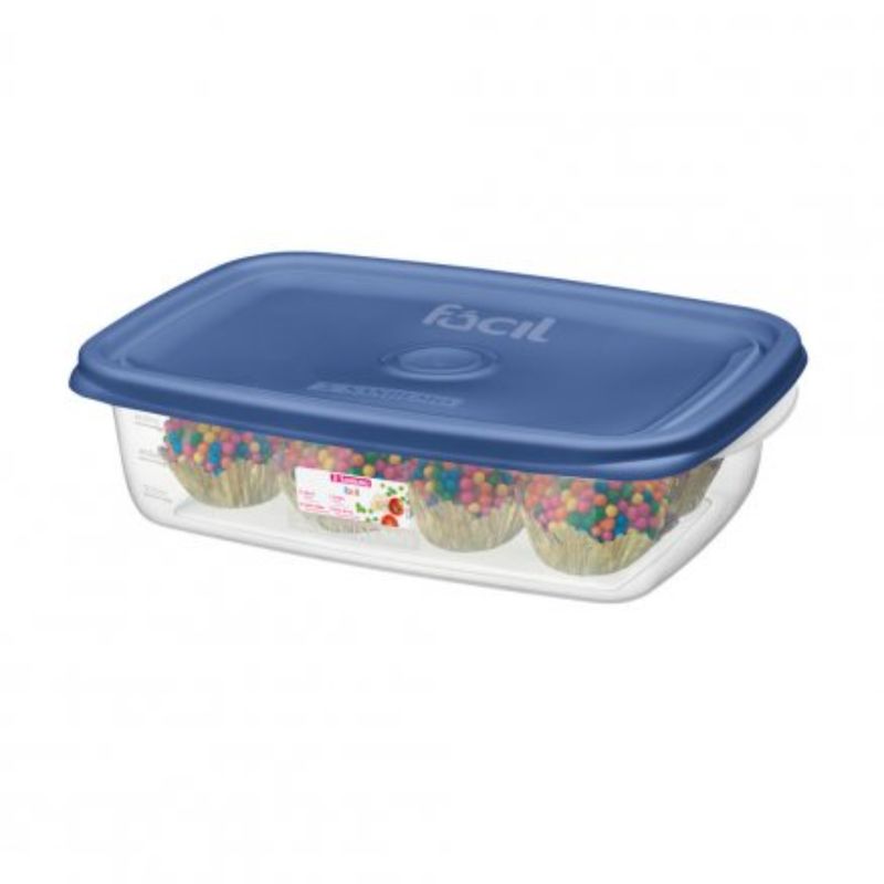 SANREMO - Recipiente Rectangular Plastico  785Ml Facil  Tapa En Color Surtido Sanremo.