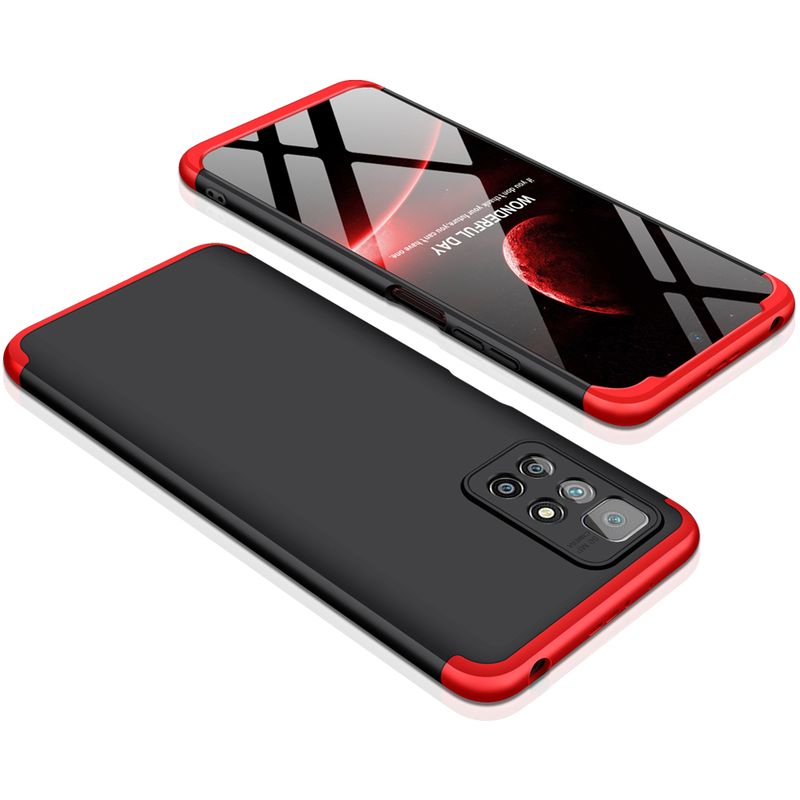 GENERICO - Funda Carcasa Estuche Protector Para Redmi 10 Negro con Rojo