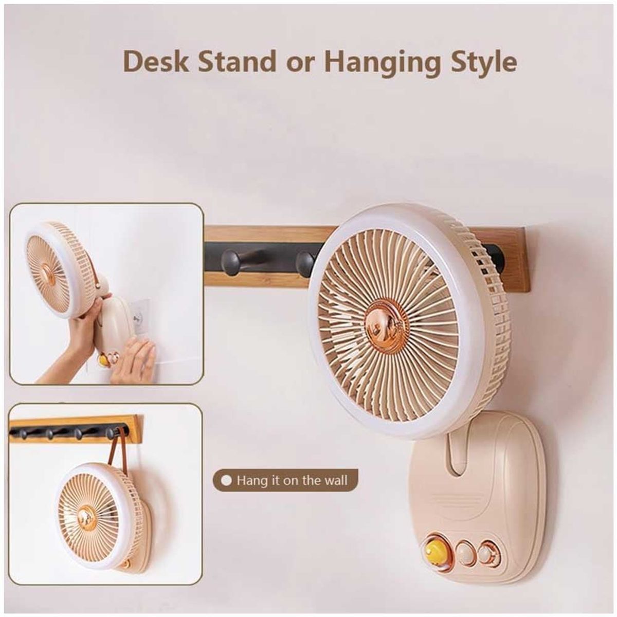 ONE PIXEL - Ventilador Recargable Personal Portátil Luz LED Silencioso