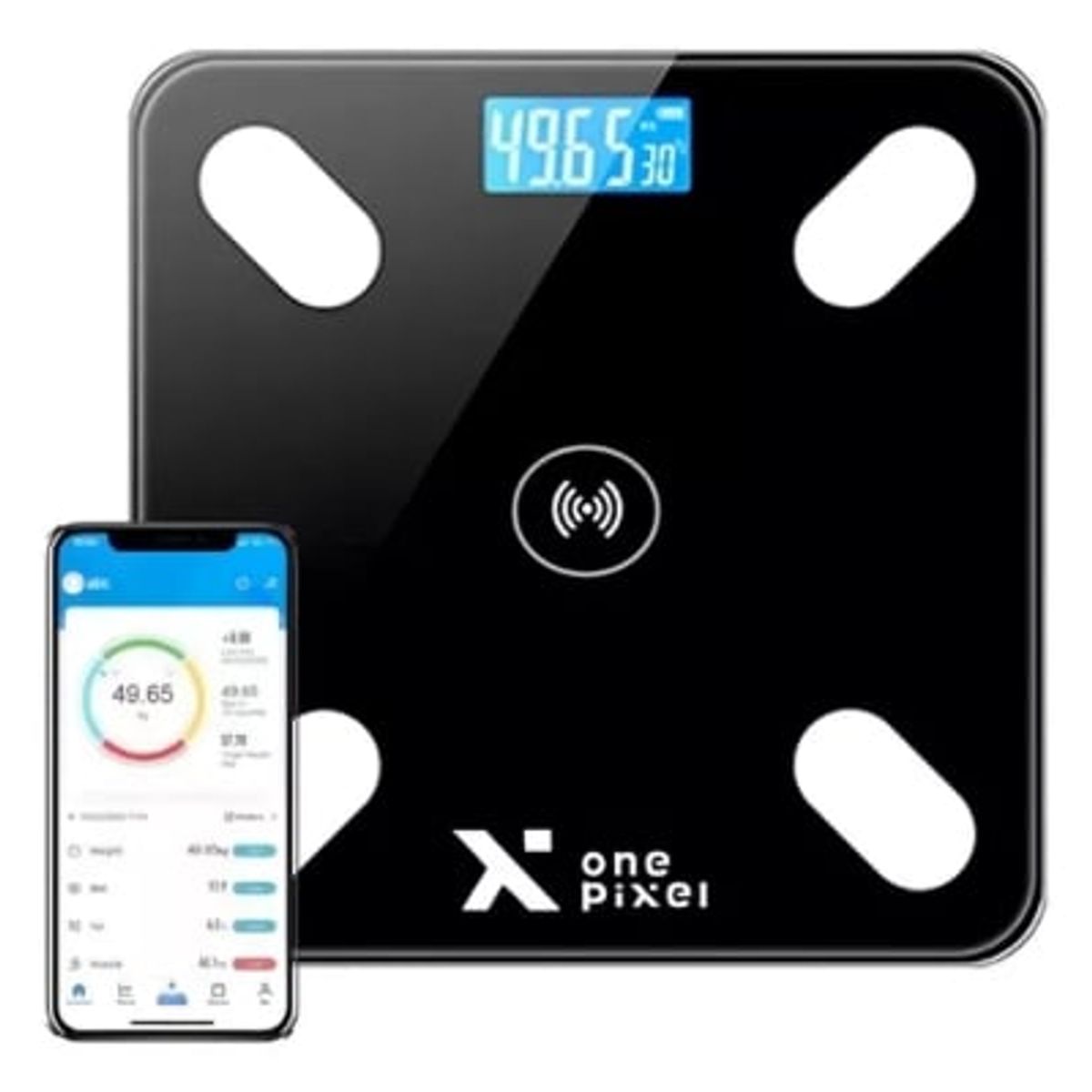 GENERICO - Bascula balanza pesa en vidrio digital bluetooth