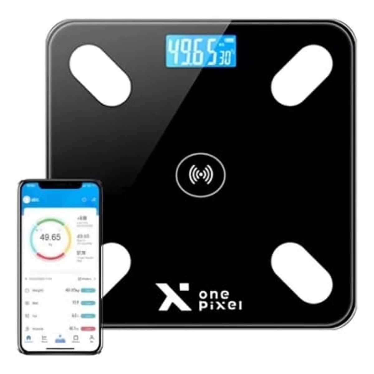 GENERICO - Bascula balanza pesa en vidrio digital bluetooth
