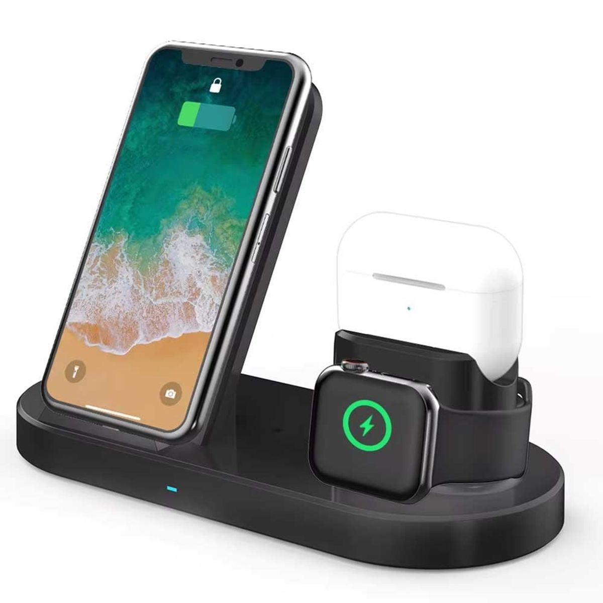 ONE PIXEL - Base Carga Soporte Inalambrica 3 En 1 Para Celular Audífonos Y Reloj