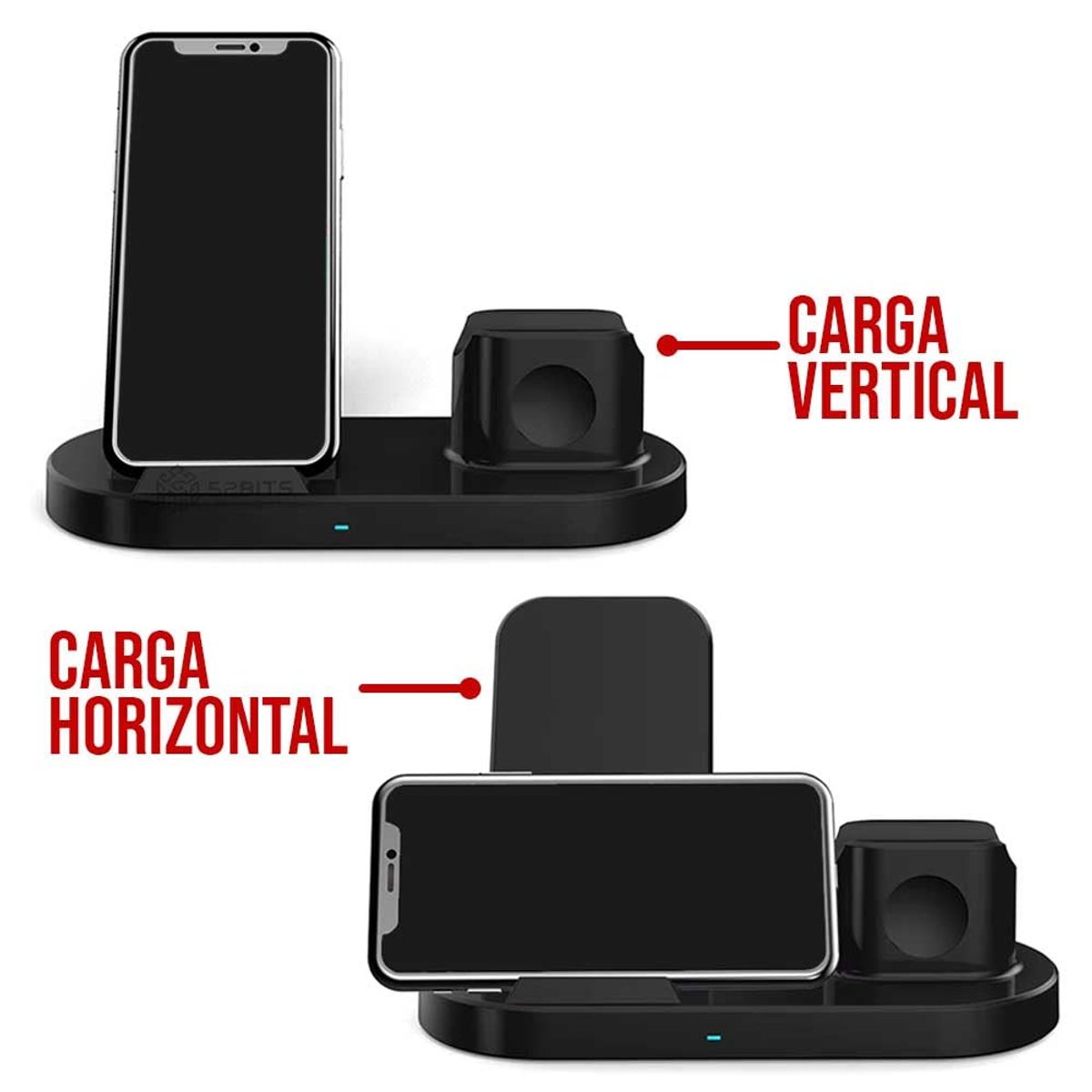 ONE PIXEL - Base Carga Soporte Inalambrica 3 En 1 Para Celular Audífonos Y Reloj