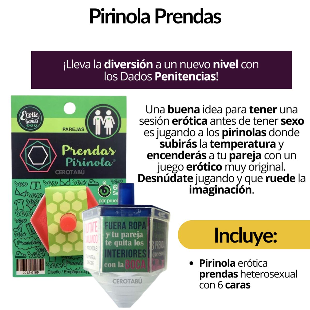 GENERICO - Pirinola Erotica Juego Adultos Prendas Juego De Mesa Parejas Hetero