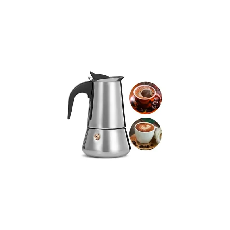 GENERICO - Cafetera Italiana Moka Espresso Maker 6 Tazas- Acero Inoxidable