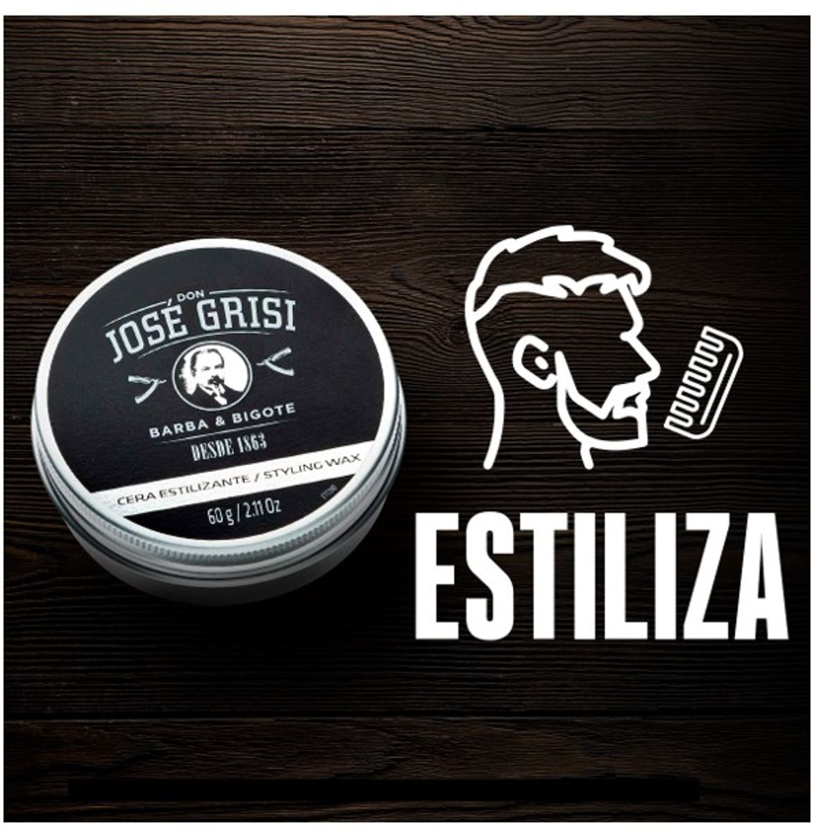 GENERICO - Cera Estilizante Barba y Bigote 60gr Don Jose Grisi
