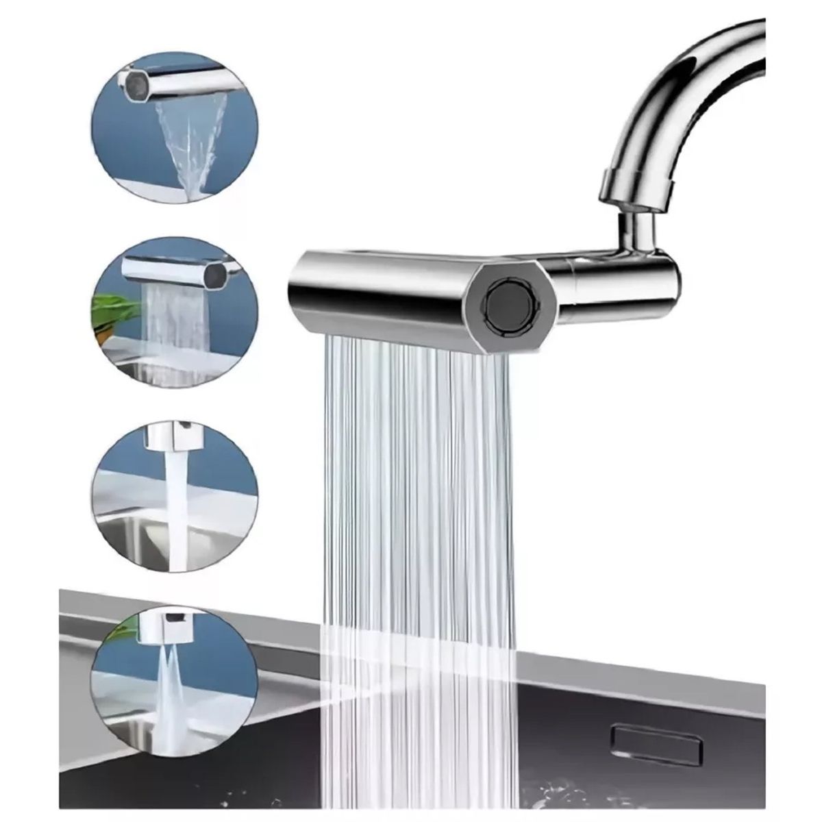 ONE PIXEL - Adaptador Cascada Lavaplatos Cocina 360 Grados 4 Tipos