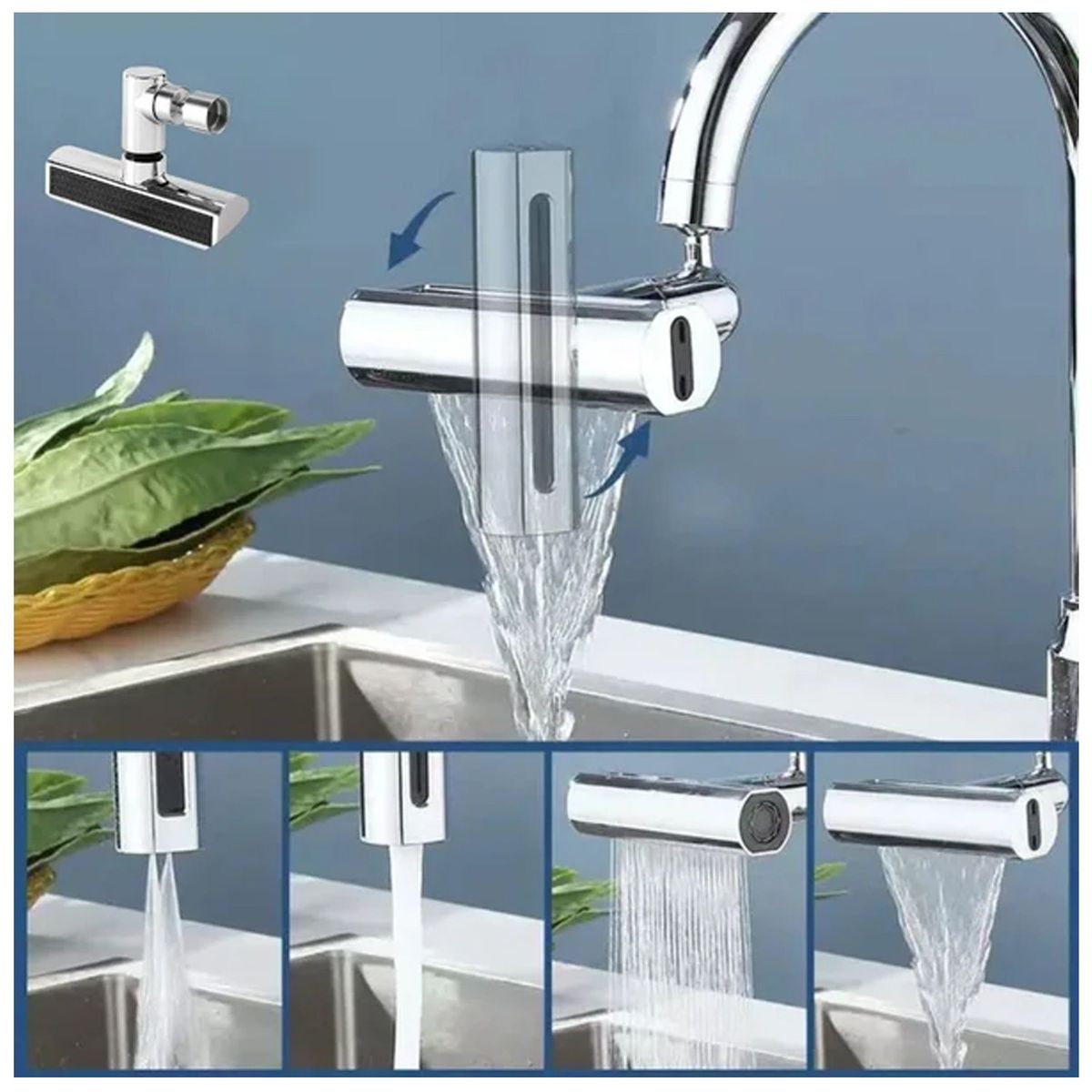 ONE PIXEL - Adaptador Cascada Lavaplatos Cocina 360 Grados 4 Tipos