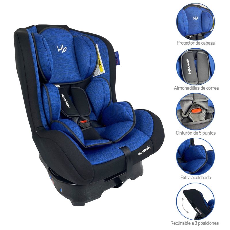 HAPPY BABY - Silla Carro Bebe Happy Baby Gold Gris Azul