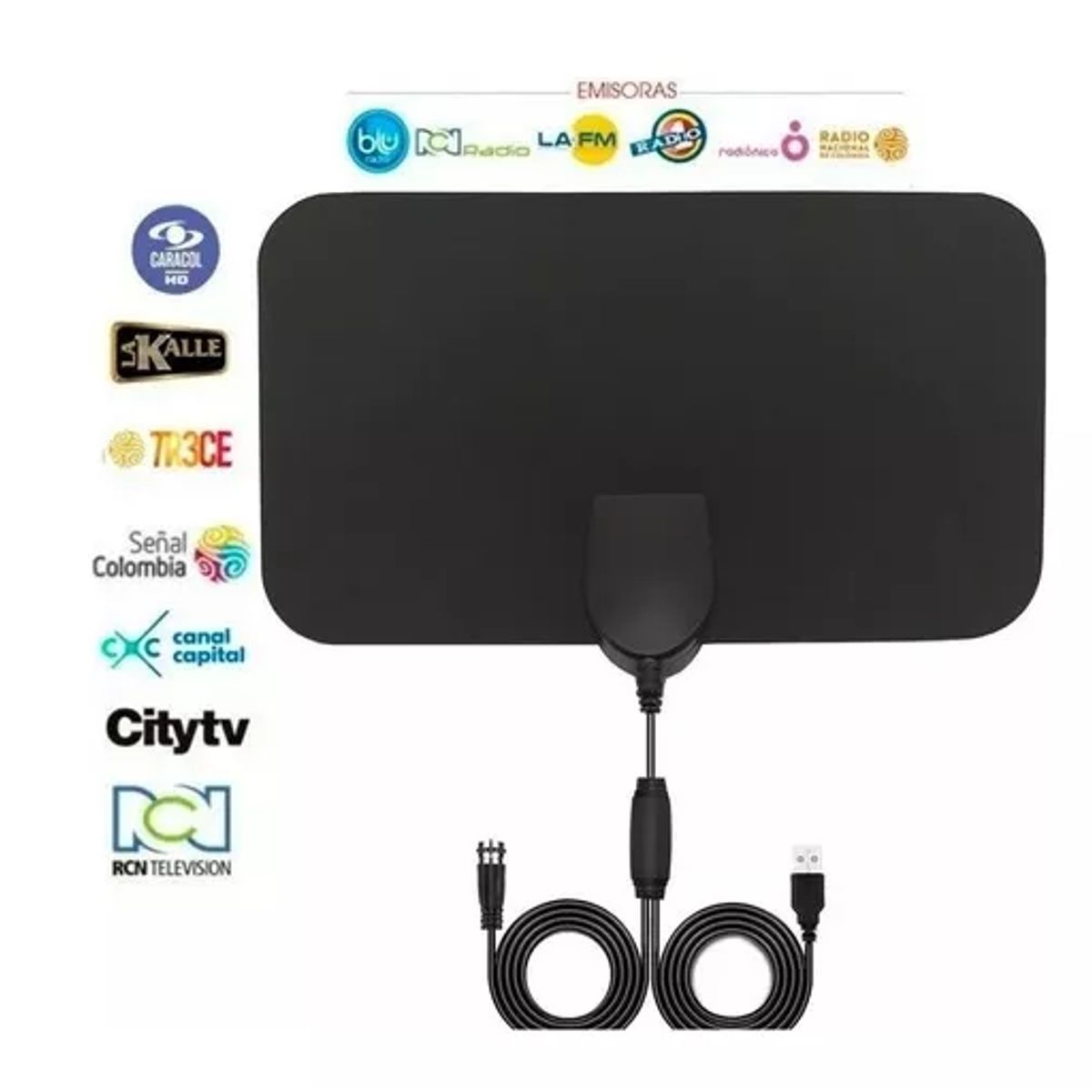 SKY - Antena Tdt Interior Canales Full Hd Tv Digital Amplificador