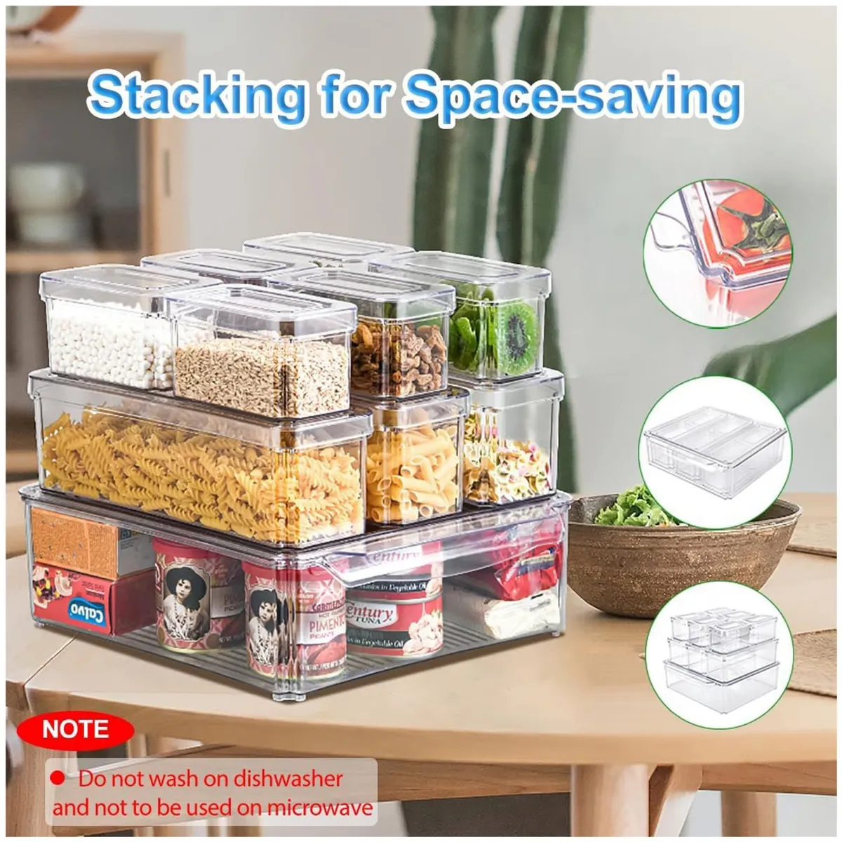 ONE PIXEL - Organizador Nevera Cocina Set 10 Contenedores Con Tapa One Pixel