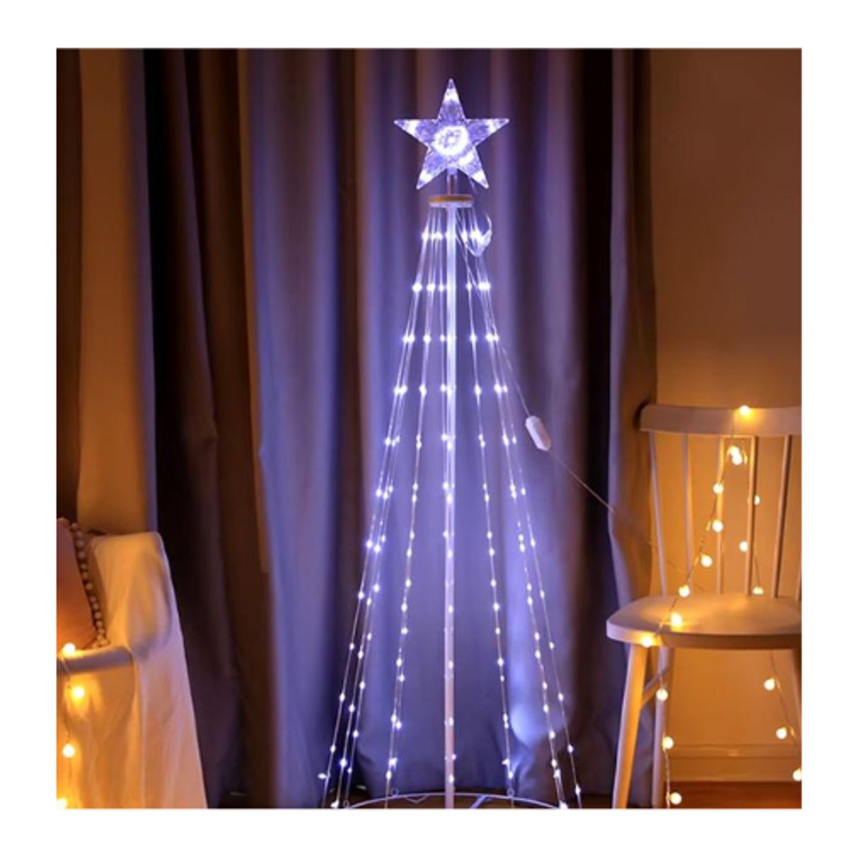 GENERICO - Luz Arbol De Navidad 180CM Luminoso Decoracion Jardin Led Blanco
