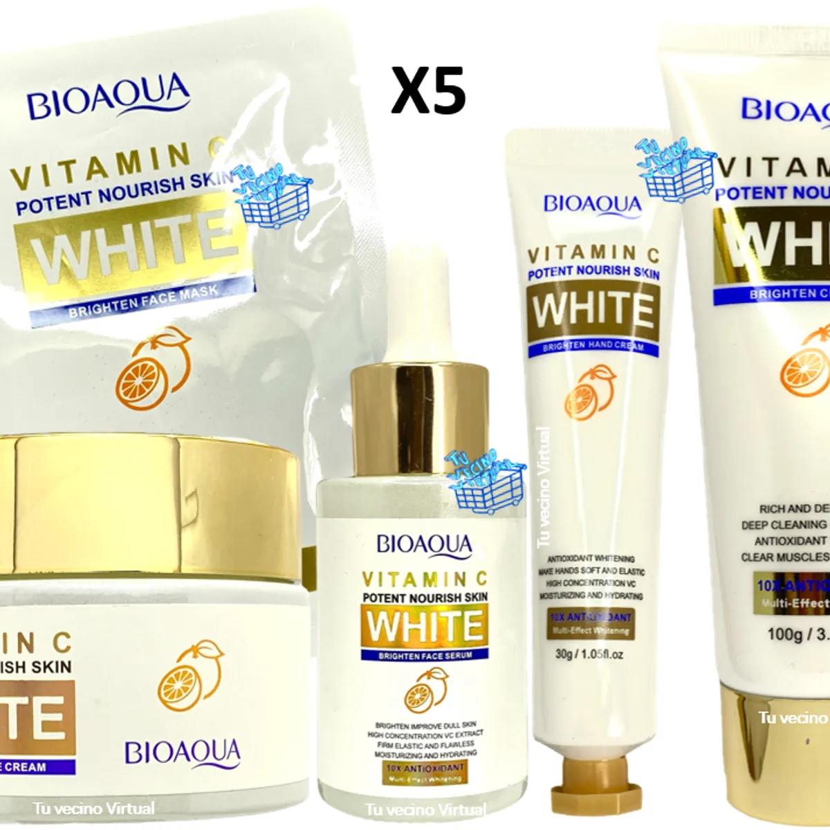 BIOAQUA - Kit Facial White De Bioaqua X5