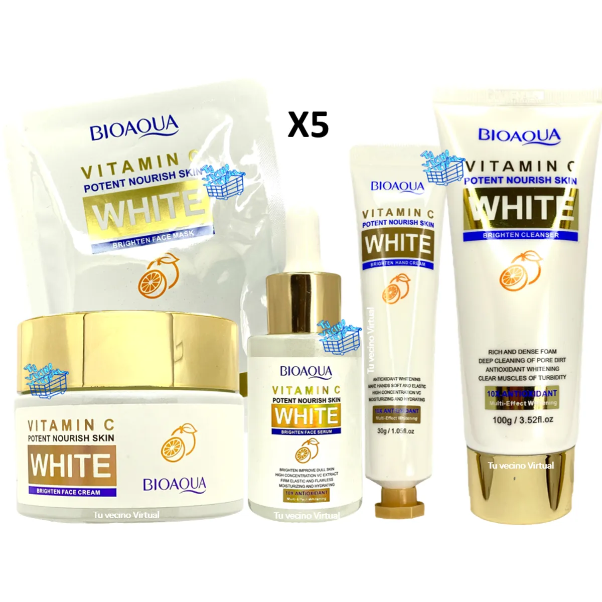 BIOAQUA - Kit Facial White De Bioaqua X5