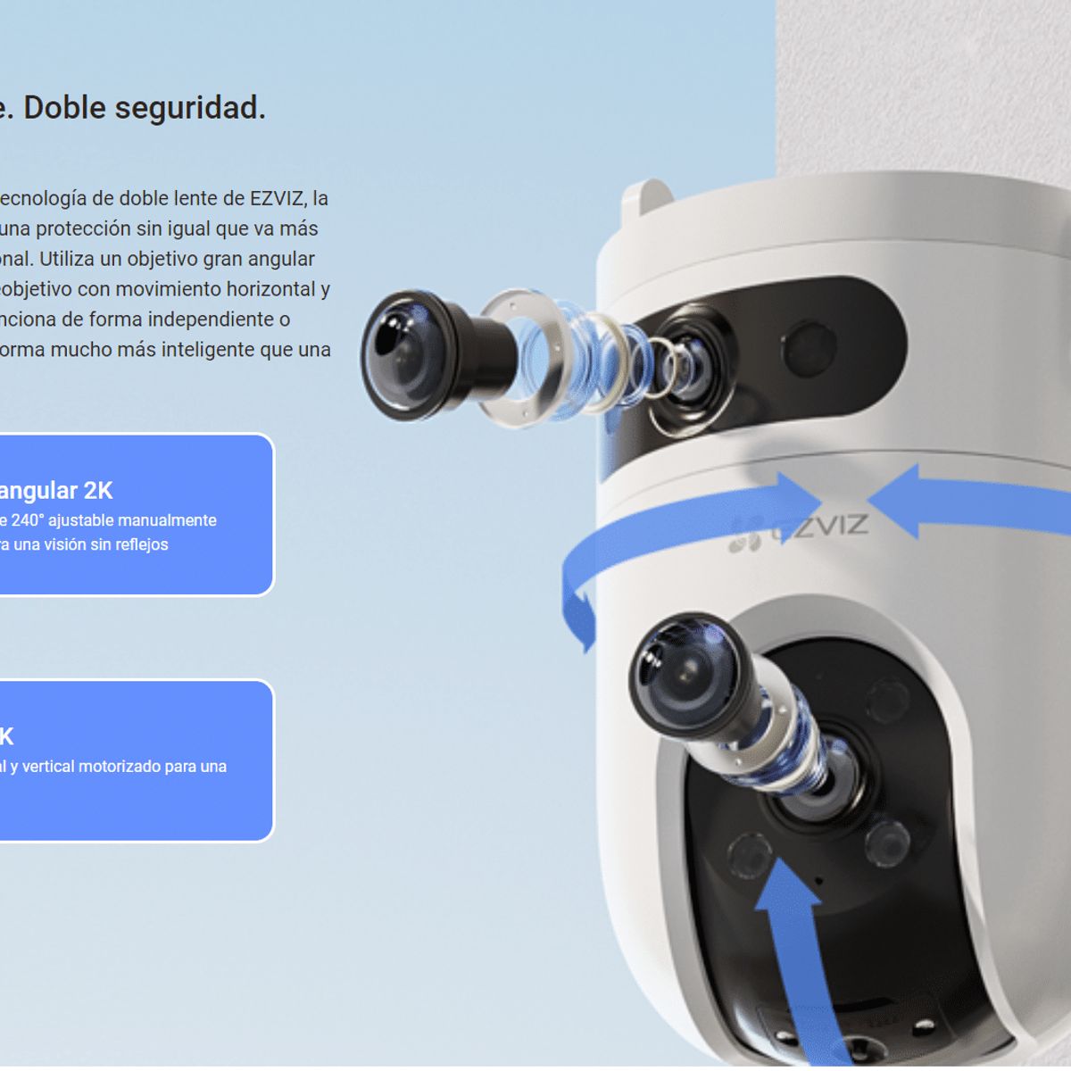 EZVIZ - CÁMARA DE SEGURIDAD WIFI 360° DOBLE LENTE 5MP + 5MP VISION NOCTURNA A COLOR