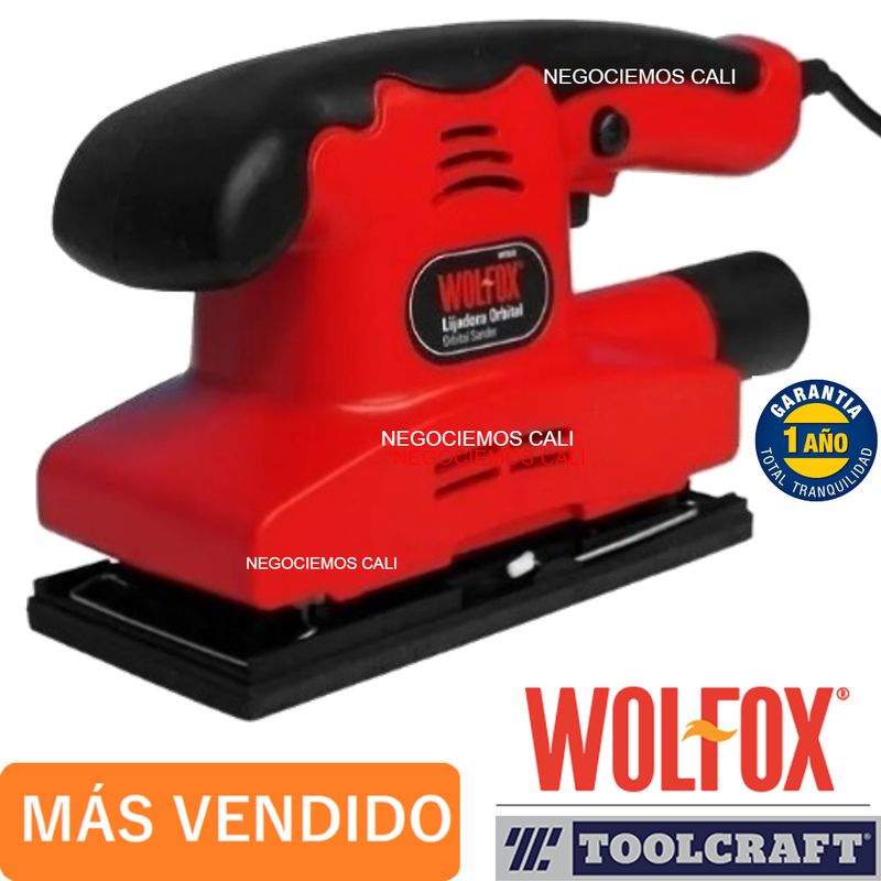 WOLFOX - Lijadora Orbital Wolfox WF9652 Roja Y Negra 60 hz 150 w 127 v