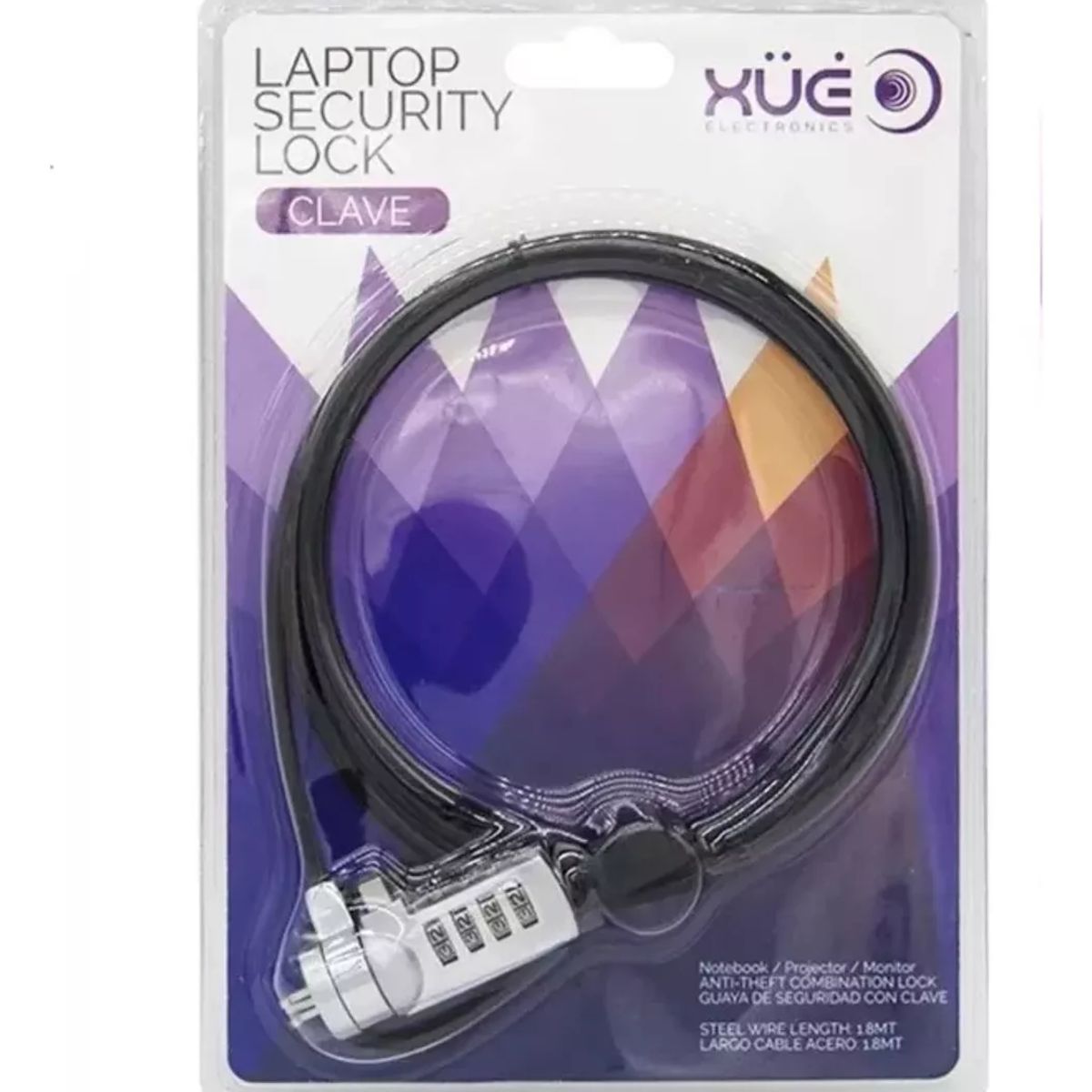 XUE - Guaya Pro Seguridad 4 Digitos X Portatil Laptop Monitor Xue